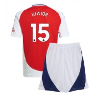 Arsenal Jakub Kiwior #15 Heimtrikotsatz Kinder 2024-25 Kurzarm (+ Kurze Hosen)